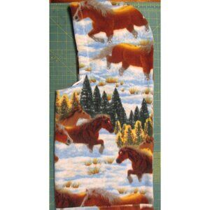 BRAND NEW HANDMADE BALACLAVA HOOD FACE MASK SKI FLEECE RUNNING HORSES